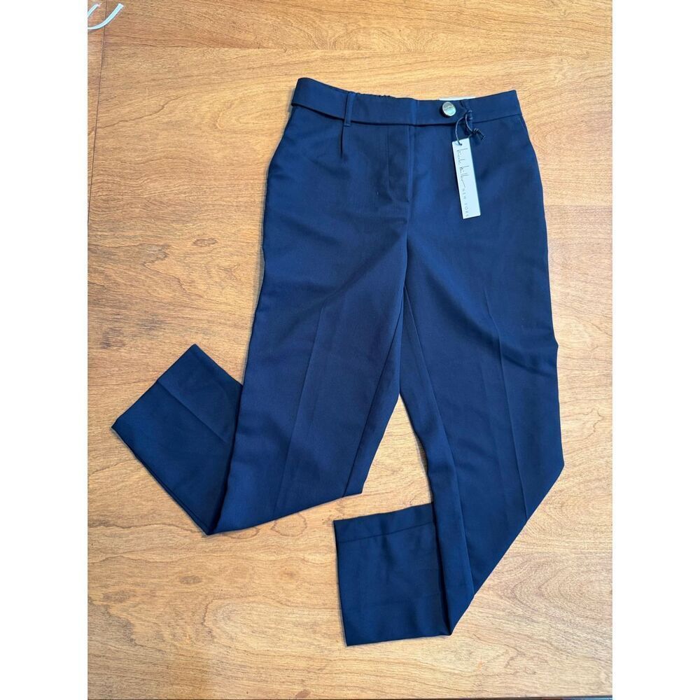 NWT Nicole Miller New York Women's Mid-Rise Slim-Leg Dress Pants Dark Navy Small